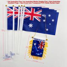 1 Set Australian Cheer Scarf And Handheld Flag, 1 Set Australian Flag Headband And Handheld Flag, 1 Set Australian Flag, Football Game Accessories - Perfect For Office, Car Decor, Home Decor, Sports Events - A - View 13