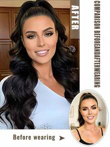 32-Inch Long Wavy Ponytail Wig, Available In Multiple Colors, Curly Style, Suitable For Women's Everyday Party Hairstyle Makeovers. - Multicolor - View 9