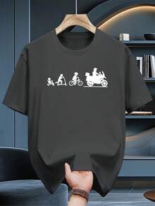 Camiseta de manga corta de 200g, 100% algodón puro, estilo moderno, casual y versátil, seleccionada por Niu Wang. - Negro - Ver 9