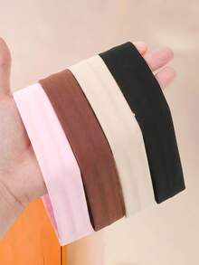 4pcs/Set Solid Color Sports Headband Set, Classic Tone Solid Color Headbands, Suitable For Daily Yoga, Sports Or Fixing Hair During Busy Times - Suitable For Girls And Teenagers, Soft Elastic Fabric Comfortable Fit, Simple Colors Blend Perfectly With Any Outfit. A Must-Have For Girls Who Love Easy Fashion Styles, Suitable For Sports, Yoga, Outdoor, Travel And More, Mother's Day Gift - Multicolor - View 2