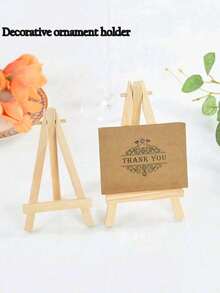 3pcs, 1pc Desktop Storage Rack, Kitchen Countertop Stand, Cookbook Holder, Wooden Easel, Wedding Table Number Holder, Photo Display Stand, Craft And Art Supplies, Home Decor, Natural Wooden Tripod Easel, Conference Display Stand, Wedding Display Stand - Multicolor - View 4