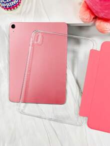 1件透明壓克力三折式西瓜紅平板保護殼，相容 iPad Mini6/Mini7/9.7/10.2/10.5/Air4/Air5/10.9/Pro 11 吋/10代/Pro11-In.(M4)-2024/Air 7(M3)2025(11吋)/Air 8(M4)2026(11吋)/(A16) 11 吋 11代 2025 型號，平板保護殼，三折支架，內置筆槽，高透明壓克力背殼，防摔，睡眠/喚醒，簡約/經典/休閒，不含筆，部分型號配有鏡頭框 - 西瓜紅 - 查看 8