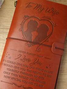 Faux Leather Embossed Blessing Quote Loose-Leaf Planner | To My Daughter/Son/Wife Series | Vintage Lace-Up Design With Replaceable Refills | Kraft Paper Blank / Lined Pages + Card Storage Pocket | Mother's Day / Father's Day / Valentine's Day Heartfelt Gift | Travel Journal | Student Diary Notebook - Multicolor - View 6