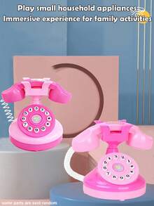 Realistic Mini Electric Home Appliance Toy Pretend Play Mini Home Appliance Electric With Lights And Music Telephone Toy Pretend Play Home Appliance Toy Realistic Sound Effects Lights Stress Relief Toy Small Fan With Blowing Function (Battery Not Included) - Multicolor - View 15