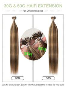 Tóc nối Nano Ring bằng tóc thật, dài 12-22 inch, tóc Remy thẳng mượt, tóc nối Nano Bead, tóc nối Nano Tip, dành cho nữ. - S4/27 - Xem 5