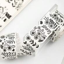 1 Rolle 2m Schwarz & Weiß minimalistisches Lebensmotto Washi Tape, kreative ästhetische Aufkleber, DIY Dekorations-Collage-Bastelmaterialien, Feiertagsgeschenk, personalisierte Sammelalbum-Schulmaterialien, Schulbedarf - W.P. - Übersicht 10
