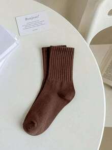 1/6 Pairs/Set Sports Style Knee-High Socks, Mid-Calf Socks - Multicolor - View 4