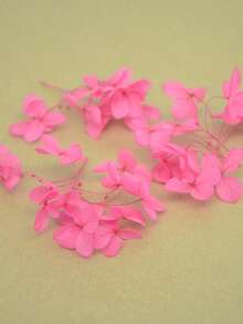 1 Box Artificial Flowers, Multicolor Artificial Hydrangeas - Perfect For DIY Crafts, Candles, Weddings, Handmade, Christmas - Hot Pink - View 2
