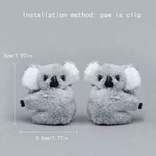 2 Sets Cute Koala Car Interior Decor, Rearview Mirror Control Screen Decoration, Car Sun Visor Clip Accessories - A - View 4