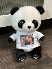 客製化照片填充動物 個性化熊貓毛絨玩偶 可愛房間裝飾 情侶朋友小孩生日禮物 - 彩色 - 查看 2