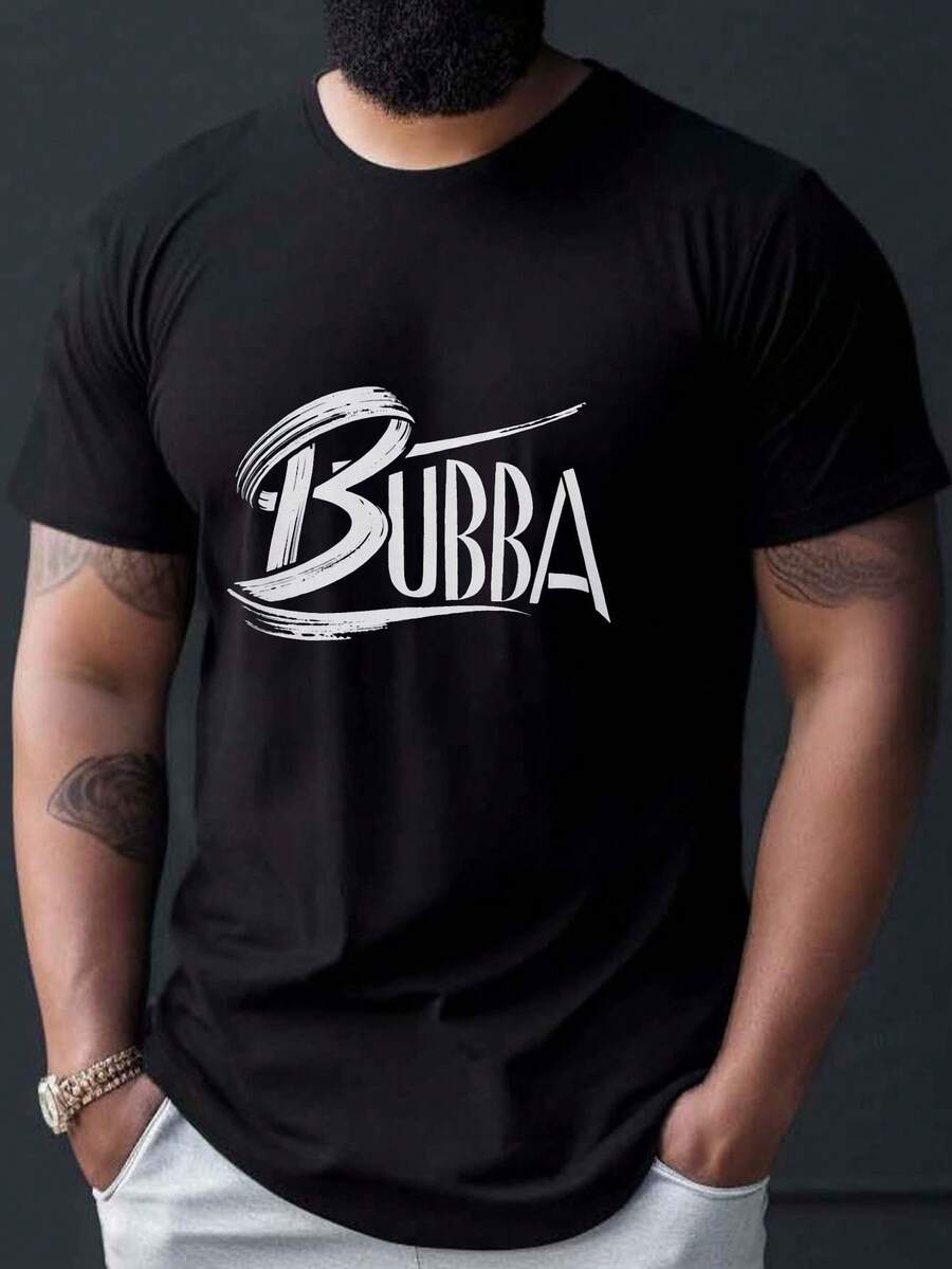 Camiseta de hombre con estampado gráfico Bubba - Camiseta casual de manga corta y cuello redondo de algodón, ultra suave, transpirable y ligera para el verano - Un regalo divertido y conside - Negro - Ver 1