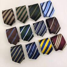 1pc Luxury Striped Men's Tie, French Luxury Striped Men's Tie Men's Business Suit Style, Commuting Accessories - Multicolor - View 2