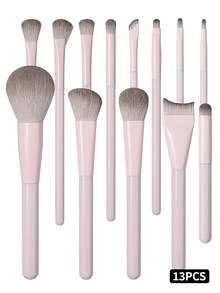 13PCS Pink Makeup Brush Set Professional Foundation, Eyeshadow,Concealer,Contour&Blush, Complete Cosmetic Tool Kit For Beginners&Makeup Lovers,Ultra-Soft For Flawless Application - Baby Pink - View 3
