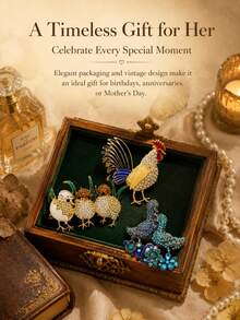 Stylish Rhinestone Rooster Brooches For Women Enamel Animal Ducks Birds Pins Banquet Jewelry Clothing Accessories/Friends Gathering Badges New Gifts - Animal - View 6
