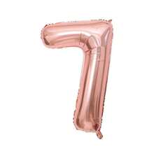 kumozawa 1 pieza Globo de aluminio con número de 32 pulgadas, globo decorativo lindo para fiesta, cumpleaños, boda (accesorios de inflado no incluidos) - Oro rosa - Ver 9