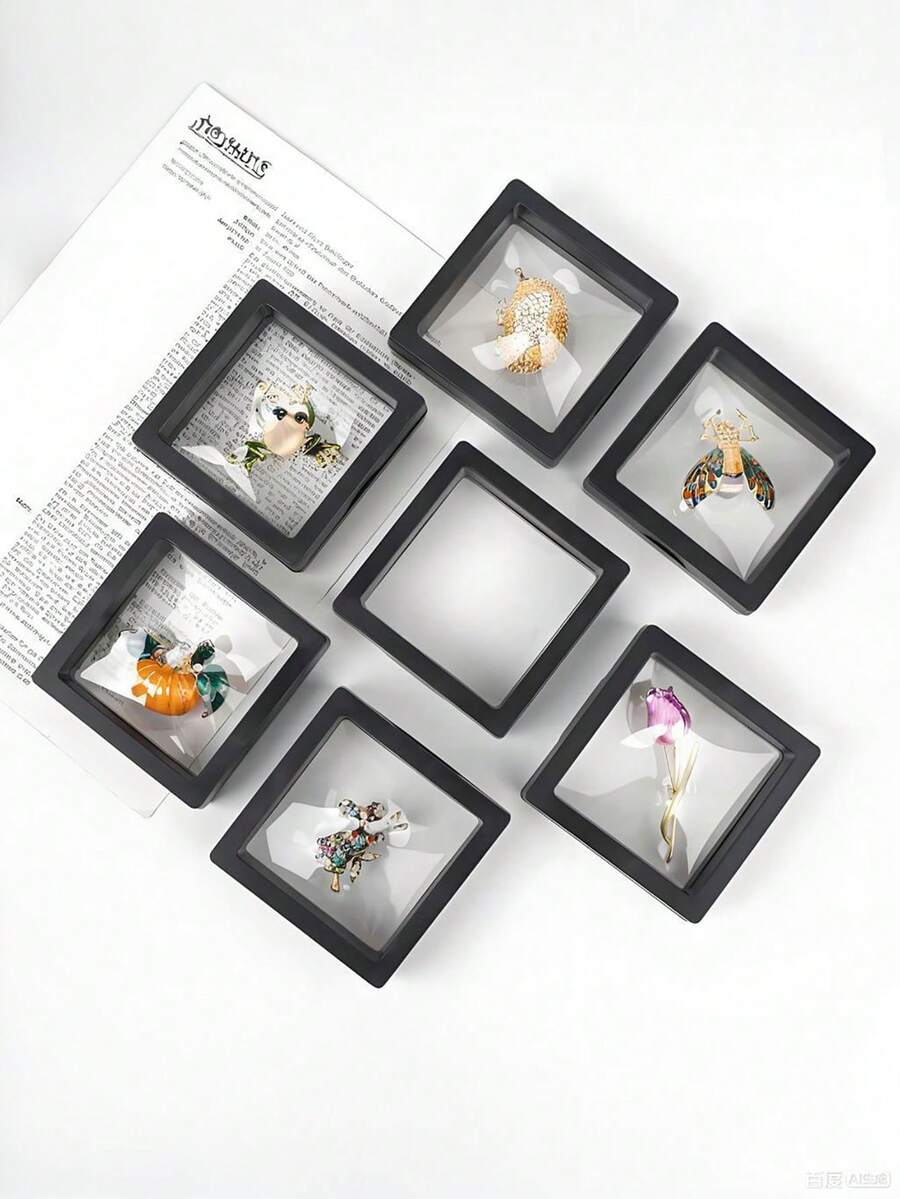 1/10pcs Transparent PE Film Jewelry Display Box, Dustproof Antioxidant Jewelry Storage Box, Floating Frame Jewelry Organizer Box