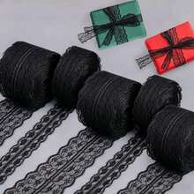 10M/Roll Black Lace Ribbon Set Floral Embroidery Lace Trim For Sewing DIY Craft Gothic Lingerie Dress Decoration Gift Wrapping Fabric Accessories - A-black - View 7