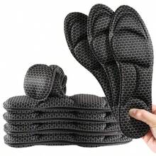 1pair 5d Shoe Insoles With Memory Foam, Comfortable And High Elasticity Thick Insoles For Running Shoes Women Men Sneakers - Black - View 6