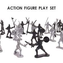 Modelo de juguete de soldado guerrero medieval, caballero de caballería, hombres militares del antiguo Imperio Romano, para niños, batalla de lucha, juego de mesa de - Multicolor - Ver 12
