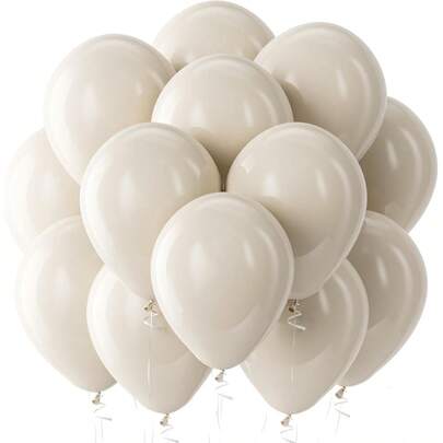 30/50 set vita sandfärgade latexballonger för fest, 10 tum, 12 tum runda ballonger, beige, lämpliga för födelsedag, bröllop, baby shower, fest, gender reveal-fest, festdekoration
