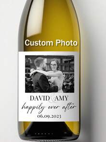 Pegatinas personalizadas para botellas de vino con foto, etiquetas personalizadas, pegatinas cuadradas, regalo romántico ideal para cumpleaños, Día del Maestro, Día de San Valentín, Día de la Madre, Día del Padre, fiesta o aniversario, regalo para parejas, mejor regalo para familia, novia, novio, dama de honor, colega, amigo, set DIY - Multicolor - Ver 9