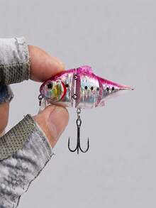 GOTURE 1 buah Umpan Ikan Kecil Bersambung yang Tenggelam Perlahan: 7cm/10.2g Umpan Keras Permukaan Tengah Air, Cocok untuk Ikan Bass, Peacock Bass, dan Ikan Lainnya - MultiWarna - View 2