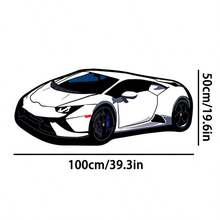 1pc Fashionable Modern Fun Cartoon INS Style White Sports Car Shaped Decorative Rug, Suitable For Bathroom, Kitchen, Entrance, Hallway, Bedside, Living Room, Bedroom, All Season Machine Washable Soft Floor Mat, Aesthetic Home Decor - Multicolor - View 12