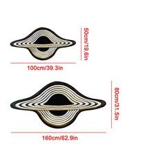 1pc Modern Creative Cartoon Fun INS Style 3D Illusion Planet Shaped Decorative Rug, Suitable For Bathroom, Kitchen, Entrance, Hallway, Bedside, Living Room, Bedroom, All Seasons Machine Washable Soft Floor Mat, Home Decor - Multicolor - View 3