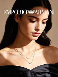 Rose Gold Multi-Layer Necklace With Crystal Crescent Moon And Star Pendant Armani EG3393221 Exquisite Romantic Daily Women's Jewelry - Rose Gold - View 4