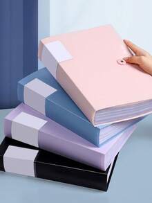 Buckle Folder A4 Document Binder Transparent Pocket 60 Pages Document Book Back To School Essential Large Capacity Multi-Functional Exam Paper Storage - Single Piece - View 12