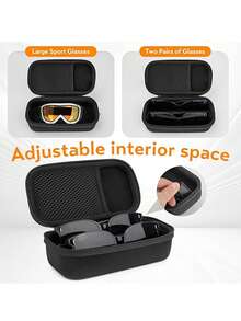 2pcs/1pc Double Layer Hard Shell Travel Fashion Glasses Storage Box With Adjustable Slot And Clip, Unisex - Multicolor - View 6