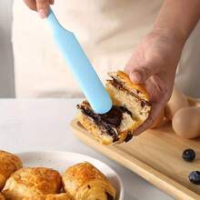 1pc Silicone Spatula Cream Scraper Macaron Colorful Cake Spatula Bread Jam Knife Stirring Tool Non-Stick Baking Tool Material Heat Resistant Multiple Color Options, Silicone Jar Scoop Spoon, Heat Resistant Cake Cream Peanut Butter Scoop Spoon, Batter Mixing Scraper, Non-Stick Bread Spatula, Rubber Kitchen Jar Utensil Stirrer Scraper, Long - Multicolor - View 7