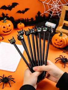 10/20pcs Halloween Themed Pens, Creative Office Stationery With Devil Style Neutral Pens, Cute Halloween Prize Water-Based Pens, Office Signature Pens, 0.5mm Black Ballpoint Pens, Suitable For Halloween And Thanksgiving Parties And School Use, Multiple Random Styles - C - View 4