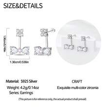 1 Pair S925 Sterling Silver Earrings, Original Bow Heart Zirconia Design, Pink Diamond Inlaid Luxury Style, Versatile For Daily Commute, Hypoallergenic Material, Showcases Sweet And Gentle Elegant, Suitable For Various Occasions, Creates An Elegant Look. - Multicolor - View 9