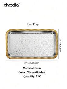 choxila 1pc Stainless Steel Food Tray, Can Be Used As Serving Tray, Storage Tray, Decorative Tray, Pastry Snack Cake Fruit Tray, Jewelry Dish, Cosmetic Organizer Tray, Bathroom Sundries Organizer Tray, Suitable For Home/Restaurant/Party/Camping/Wedding - Tray - View 11