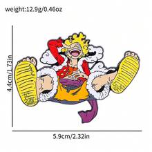 1pc One Piece Gear 5 Nika Luffy Enamel Pin Anime Monkey D Luffy Metal Lapel Brooch Backpack Hat Clothing Decor Collectible Fans Gift - Multicolor - View 7