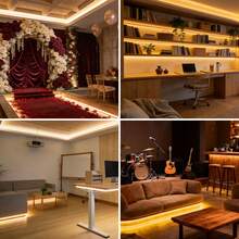 LITSHOW COB LED Strip 320 LEDs/M, Soft Flexible DIY Cuttable, Ultra Bright Even Glow, Multiple Switch Types Available For Kitchen, Cabinet, Bedroom, Home Decor - Push Button Switch - View 6
