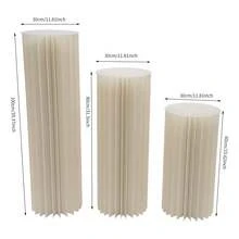Cardboard Flower Stand 3 Pcs Set, 60cm 80cm 100cm Tall Wedding Decoration with 44 PVC Boards, Floral Backdrop Stand for Party, Home, Garden Decor - Milchig Weiß - Übersicht 2