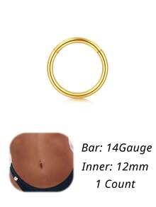 CIZME Clicker Belly Button Rings 14G(1.6mm) Gold Plated Belly Button Piercing Hoops 14G 6/7/8/10/12/14mm Inner Clicker Belly Button Rings For Women - Circular Ring - View 13