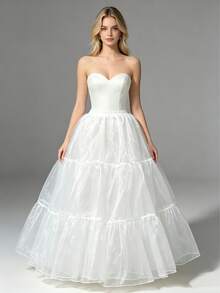 80cm/70cm/60cm/40cm/30cm Bridal Petticoat, 2-Layer/4-Layer Soft Tulle Skirt With Adjustable Waist/Length, Fluffy Underskirt For Wedding, Lolita Cosplay - Multicolor - View 20