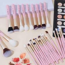 Brochas de Maquillaje Profesional 30 Piezas kit Alta Calidad Sintético Brochas Maquillaje Sombras de Brochas para Ojos en Polvo para Base de Maquillaje -Negro - Rosa - Ver 7