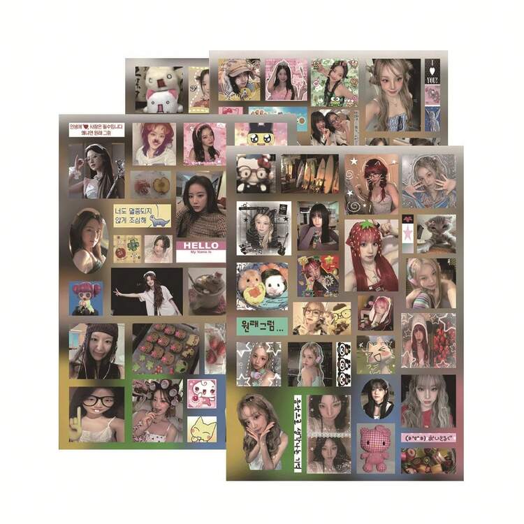 8入 Idle 壓克力切割貼紙 宋雨琦 & 趙美妍 韓團創意塗鴉手帳貼紙 防水 - 彩色 - 查看 3