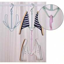1/3/5PCS PP Material Balcony Shoe Drying Rack, Outdoor Windproof Home Use, Please Use Carefully, Not Suitable For Heavy Shoes Like Sneakers! Multi-Functional Window Shoe Drying Rack With Small Hooks, Can Be Used As Clothes Hanger, Shoe Rack, Suitable For Small Shoes. - Multicolor - View 7