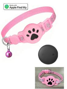 1pc Pet Cat Locator Collar Compatible With Apple Find My Tracker Reflective Collar, Adjustable Reflective Cat Collar, Pet Anti-Loss Device, 7-9 Inch Animal Print Design, Cat Specific Detachable Collar Not Compatible With Android - Multicolor - View 13