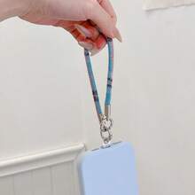 1pc,Vintage Plaid Thin Fabric Phone Wrist Lanyard, Color Block Check Anti-Lost Strap For Phone & Key Bag Accessory - Multicolor - View 2