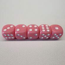 8pcs--14mm Pink Rounded Acrylic Game Dice--Suitable For Party Entertainment, Tabletop Games, Halloween, Christmas Gifts, Birthday Gifts And Player Gifts - View 8