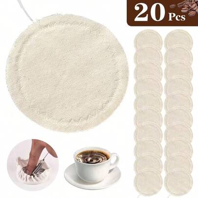20 miếng lọc cà phê vải cho bình pha cà phê siphon, lọc cà phê siphon tái sử dụng thay thế cho Hario Syphon, Yama Siphon và các máy pha cà phê siphon khác, máy pha cà phê Balance Syphon, lọc bình hút chân không