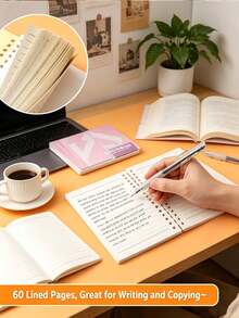 5pcs/1pc Multi Functional Note Pad Combination Sandwich Notebook With Adhesive Ins Style Index Sticker, Soft Wire Circle, Horizontal Line, Loose Leaf Notebook - one-size - View 6
