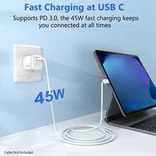 USB C 45W Fast Charger, GaN PD3.0 Portable USB C Plug Type C Charger, Compact Fast Charging, Suitable For Smartphones, Tablets, Laptops, Wall Charger - EU C Type Plug(220-240V) - View 6