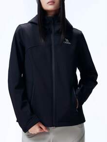 CAMEL CROWN Women's Outdoor Softshell Jacket, Fashionable And Comfortable, Waterproof And Abrasion-Resistant, Lightweight Hiking And Climbing Jacket, Spring/Summer Style - Phantom Black - View 1